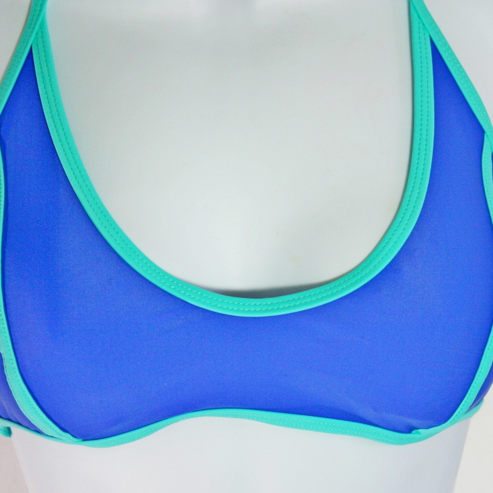 Sporty Royal Blue & Green Bikini Top Mix Match LG - Picture 3 of 5